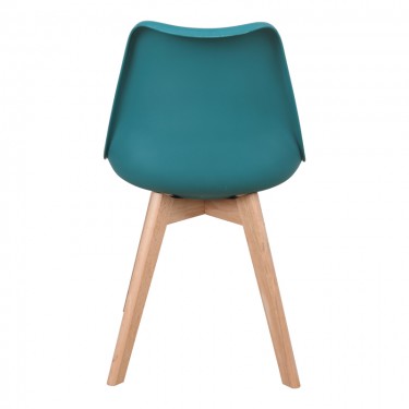 Καρέκλα Gaston PP-PU μπλε απόχρωση- φυσικό πόδι 43x51x75εκ Υλικό: PP - PU - BEECH WOOD 029-000339