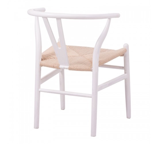 Καρέκλα Wishbone rubberwood-σχοινί σε λευκή απόχρωση 60x51x80εκ Υλικό: RUBERWOOD - ROPE PAPER 029-000343 Καρέκλα Wishbone rubberwood-σχοινί σε λευκή απόχρωση 60x51x80εκ Υλικό: RUBERWOOD - ROPE PAPER 029-000343