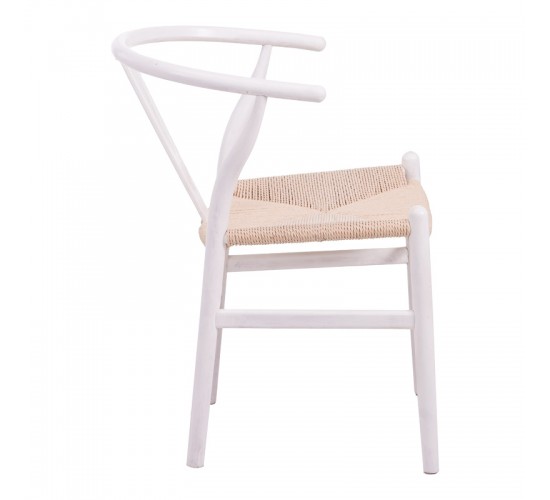 Καρέκλα Wishbone rubberwood-σχοινί σε λευκή απόχρωση 60x51x80εκ Υλικό: RUBERWOOD - ROPE PAPER 029-000343 Καρέκλα Wishbone rubberwood-σχοινί σε λευκή απόχρωση 60x51x80εκ Υλικό: RUBERWOOD - ROPE PAPER 029-000343