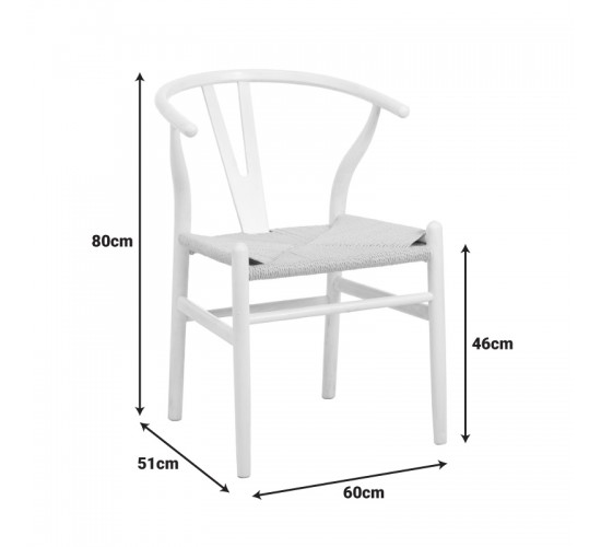 Καρέκλα Wishbone rubberwood-σχοινί σε λευκή απόχρωση 60x51x80εκ Υλικό: RUBERWOOD - ROPE PAPER 029-000343 Καρέκλα Wishbone rubberwood-σχοινί σε λευκή απόχρωση 60x51x80εκ Υλικό: RUBERWOOD - ROPE PAPER 029-000343