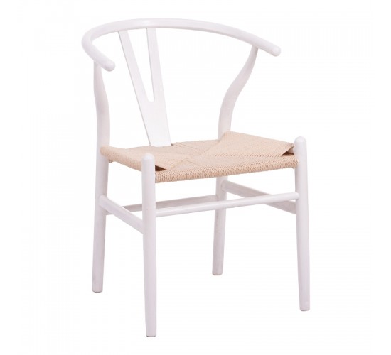 Καρέκλα Wishbone rubberwood-σχοινί σε λευκή απόχρωση 60x51x80εκ Υλικό: RUBERWOOD - ROPE PAPER 029-000343 Καρέκλα Wishbone rubberwood-σχοινί σε λευκή απόχρωση 60x51x80εκ Υλικό: RUBERWOOD - ROPE PAPER 029-000343