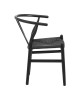 Καρέκλα Wishbone rubberwood-σχοινί σε μαύρη απόχρωση 60x51x80εκ Υλικό: RUBERWOOD - ROPE PAPER 029-000344