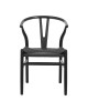 Καρέκλα Wishbone rubberwood-σχοινί σε μαύρη απόχρωση 60x51x80εκ Υλικό: RUBERWOOD - ROPE PAPER 029-000344