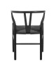 Καρέκλα Wishbone rubberwood-σχοινί σε μαύρη απόχρωση 60x51x80εκ Υλικό: RUBERWOOD - ROPE PAPER 029-000344