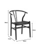 Καρέκλα Wishbone rubberwood-σχοινί σε μαύρη απόχρωση 60x51x80εκ Υλικό: RUBERWOOD - ROPE PAPER 029-000344