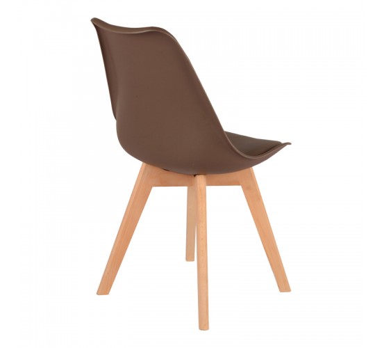 Καρέκλα Gaston PP-PU καφέ απόχρωση- φυσικό πόδι 43x51x75εκ Υλικό: PP - PU - BEECH WOOD legs 029-000345 Καρέκλα Gaston PP-PU καφέ απόχρωση- φυσικό πόδι 43x51x75εκ Υλικό: PP - PU - BEECH WOOD legs 029-000345