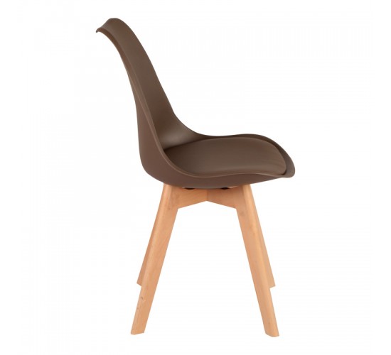 Καρέκλα Gaston PP-PU καφέ απόχρωση- φυσικό πόδι 43x51x75εκ Υλικό: PP - PU - BEECH WOOD legs 029-000345 Καρέκλα Gaston PP-PU καφέ απόχρωση- φυσικό πόδι 43x51x75εκ Υλικό: PP - PU - BEECH WOOD legs 029-000345