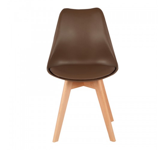 Καρέκλα Gaston PP-PU καφέ απόχρωση- φυσικό πόδι 43x51x75εκ Υλικό: PP - PU - BEECH WOOD legs 029-000345 Καρέκλα Gaston PP-PU καφέ απόχρωση- φυσικό πόδι 43x51x75εκ Υλικό: PP - PU - BEECH WOOD legs 029-000345