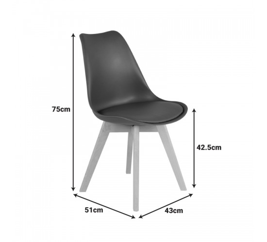Καρέκλα Gaston PP-PU καφέ απόχρωση- φυσικό πόδι 43x51x75εκ Υλικό: PP - PU - BEECH WOOD legs 029-000345 Καρέκλα Gaston PP-PU καφέ απόχρωση- φυσικό πόδι 43x51x75εκ Υλικό: PP - PU - BEECH WOOD legs 029-000345