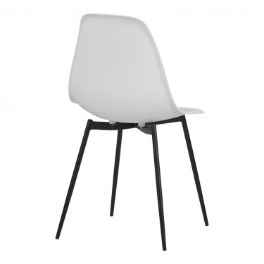 Καρέκλα Ballen pp λευκό με μαύρα μεταλλικά πόδια 41.5x53x84.5εκ Υλικό: PP & METAL LEGS 029-000346