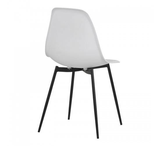 Καρέκλα Ballen pp λευκό με μαύρα μεταλλικά πόδια 41.5x53x84.5εκ Υλικό: PP & METAL LEGS 029-000346
