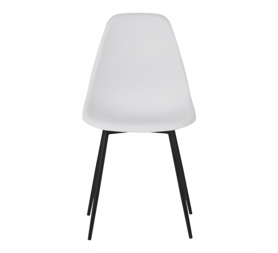 Καρέκλα Ballen pp λευκό με μαύρα μεταλλικά πόδια 41.5x53x84.5εκ Υλικό: PP & METAL LEGS 029-000346