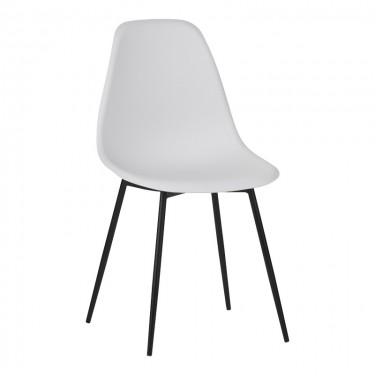 Καρέκλα Ballen pp λευκό με μαύρα μεταλλικά πόδια 41.5x53x84.5εκ Υλικό: PP & METAL LEGS 029-000346