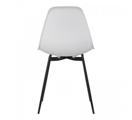 Καρέκλα Ballen pp λευκό με μαύρα μεταλλικά πόδια 41.5x53x84.5εκ Υλικό: PP & METAL LEGS 029-000346