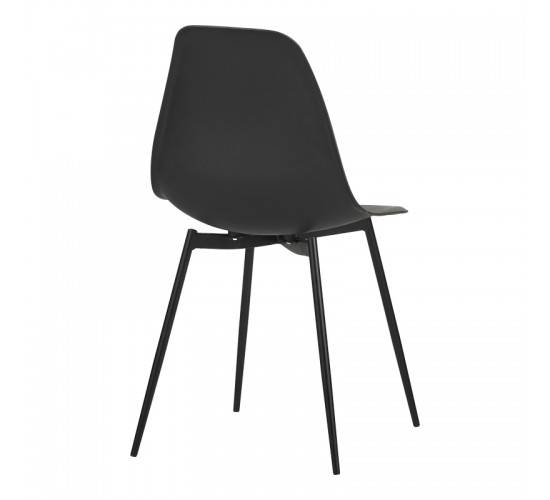 Καρέκλα Ballen pp μαύρο με μαύρα μεταλλικά πόδια 41.5x53x84.5εκ Υλικό: PP & METAL LEGS 029-000347