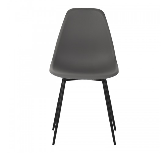 Καρέκλα Ballen pp μαύρο με ανθρακί μεταλλικά πόδια 41.5x53x84.5εκ Υλικό: PP & METAL LEGS 029-000348