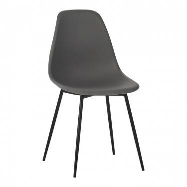 Καρέκλα Ballen pp ανθρακί με μαύρα μεταλλικά πόδια 41.5x53x84.5εκ Υλικό: PP & METAL LEGS 029-000348
