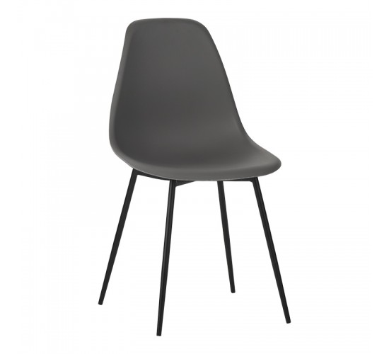 Καρέκλα Ballen pp μαύρο με ανθρακί μεταλλικά πόδια 41.5x53x84.5εκ Υλικό: PP & METAL LEGS 029-000348