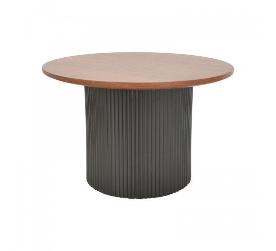 Τραπέζι σαλονιού Dovel mdf σε καρυδί-μαυρη απόχρωση Φ70x40εκ Υλικό: MDF covered paper 029-000352