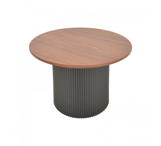 Τραπέζι σαλονιού Dovel mdf σε καρυδί-μαυρη απόχρωση Φ70x40εκ Υλικό: MDF covered paper 029-000352