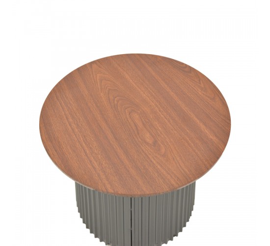 Τραπέζι σαλονιού Dovel mdf σε καρυδί-μαυρη απόχρωση Φ70x40εκ Υλικό: MDF covered paper 029-000352