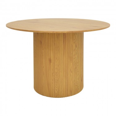 Τραπέζι Karulo mdf σε sonoma απόχρωση Φ120x76εκ Υλικό: MDF covered paper 029-000355