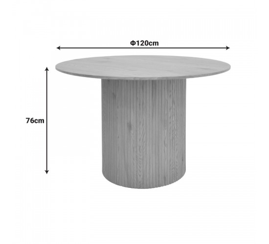 Τραπέζι Karulo mdf σε sonoma απόχρωση Φ120x76εκ Υλικό: MDF covered paper 029-000355