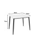 Τραπέζι Gustas Ι λευκό μαρμάρου sintered stone-μαύρο μέταλλο 80x80x76εκ Υλικό: sintered stone - METAL 029-000376