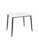 Τραπέζι Gustas Ι λευκό μαρμάρου sintered stone-μαύρο μέταλλο 80x80x76εκ Υλικό: sintered stone - METAL 029-000376