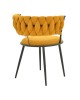 Πολυθρόνα Alkia I ύφασμα σε κίτρινη απόχρωση- πόδι μαύρο μέταλλο 57x58.5x72εκ Υλικό: FABRIC - METAL 029-000378