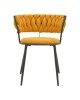 Πολυθρόνα Alkia I ύφασμα σε κίτρινη απόχρωση- πόδι μαύρο μέταλλο 57x58.5x72εκ Υλικό: FABRIC - METAL 029-000378