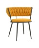 Πολυθρόνα Alkia I ύφασμα σε κίτρινη απόχρωση- πόδι μαύρο μέταλλο 57x58.5x72εκ Υλικό: FABRIC - METAL 029-000378