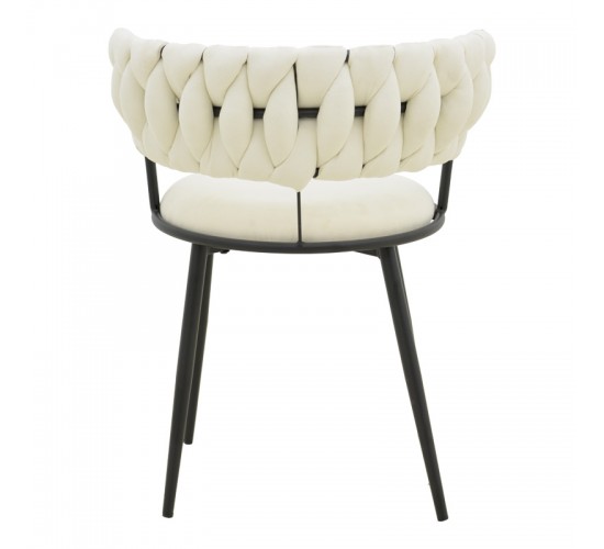 Πολυθρόνα Alkia I ύφασμα σε εκρού απόχρωση- πόδι μαύρο μέταλλο 57x58.5x72εκ Υλικό: FABRIC - METAL 029-000379