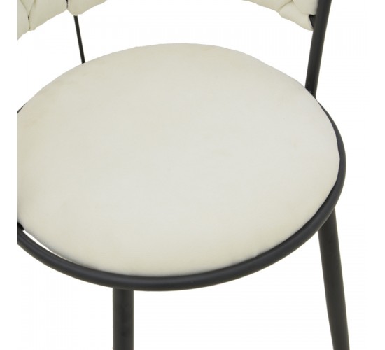 Πολυθρόνα Alkia I ύφασμα σε εκρού απόχρωση- πόδι μαύρο μέταλλο 57x58.5x72εκ Υλικό: FABRIC - METAL 029-000379