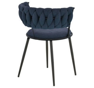 Πολυθρόνα Alkia I ύφασμα σε απόχρωση μπλε σκούρο- πόδι μαύρο μέταλλο 57x58.5x72εκ Υλικό: FABRIC - METAL 029-000380