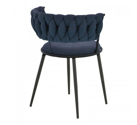 Πολυθρόνα Alkia I ύφασμα σε απόχρωση μπλε σκούρο- πόδι μαύρο μέταλλο 57x58.5x72εκ Υλικό: FABRIC - METAL 029-000380
