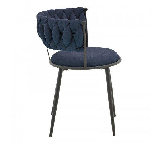 Πολυθρόνα Alkia I ύφασμα σε απόχρωση μπλε σκούρο- πόδι μαύρο μέταλλο 57x58.5x72εκ Υλικό: FABRIC - METAL 029-000380