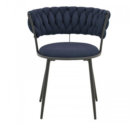 Πολυθρόνα Alkia I ύφασμα σε απόχρωση μπλε σκούρο- πόδι μαύρο μέταλλο 57x58.5x72εκ Υλικό: FABRIC - METAL 029-000380
