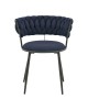 Πολυθρόνα Alkia I ύφασμα σε απόχρωση μπλε σκούρο- πόδι μαύρο μέταλλο 57x58.5x72εκ Υλικό: FABRIC - METAL 029-000380