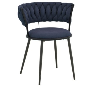 Πολυθρόνα Alkia I ύφασμα σε απόχρωση μπλε σκούρο- πόδι μαύρο μέταλλο 57x58.5x72εκ Υλικό: FABRIC - METAL 029-000380