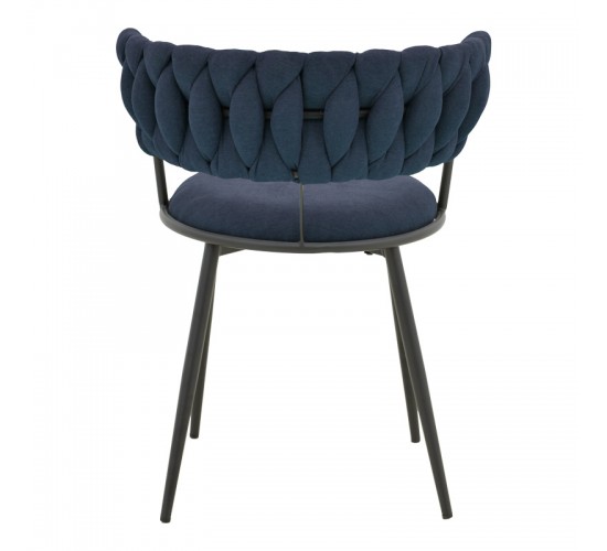 Πολυθρόνα Alkia I ύφασμα σε απόχρωση μπλε σκούρο- πόδι μαύρο μέταλλο 57x58.5x72εκ Υλικό: FABRIC - METAL 029-000380