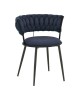 Πολυθρόνα Alkia I ύφασμα σε απόχρωση μπλε σκούρο- πόδι μαύρο μέταλλο 57x58.5x72εκ Υλικό: FABRIC - METAL 029-000380