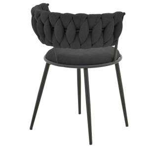 Πολυθρόνα Alkia I ύφασμα σε μαύρη απόχρωση- πόδι μαύρο μέταλλο 57x58.5x72εκ Υλικό: FABRIC - METAL 029-000381