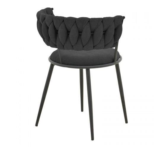 Πολυθρόνα Alkia I ύφασμα σε μαύρη απόχρωση- πόδι μαύρο μέταλλο 57x58.5x72εκ Υλικό: FABRIC - METAL 029-000381