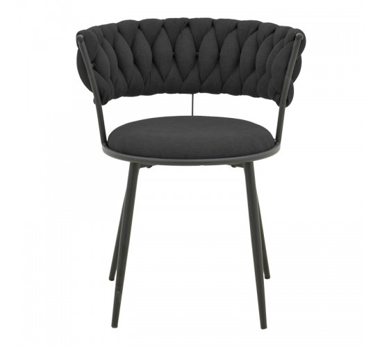 Πολυθρόνα Alkia I ύφασμα σε μαύρη απόχρωση- πόδι μαύρο μέταλλο 57x58.5x72εκ Υλικό: FABRIC - METAL 029-000381