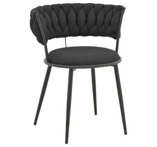 Πολυθρόνα Alkia I ύφασμα σε μαύρη απόχρωση- πόδι μαύρο μέταλλο 57x58.5x72εκ Υλικό: FABRIC - METAL 029-000381