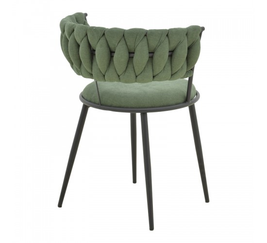 Πολυθρόνα Alkia I ύφασμα σε χακί απόχρωση- πόδι μαύρο μέταλλο 57x58.5x72εκ Υλικό: FABRIC - METAL 029-000382