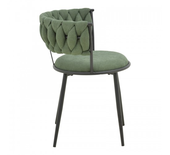 Πολυθρόνα Alkia I ύφασμα σε χακί απόχρωση- πόδι μαύρο μέταλλο 57x58.5x72εκ Υλικό: FABRIC - METAL 029-000382