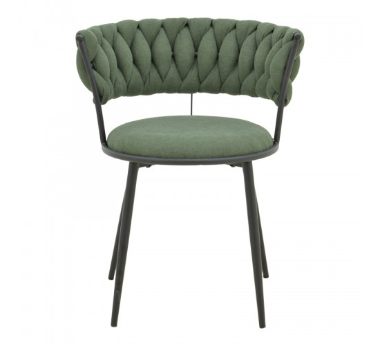 Πολυθρόνα Alkia I ύφασμα σε χακί απόχρωση- πόδι μαύρο μέταλλο 57x58.5x72εκ Υλικό: FABRIC - METAL 029-000382