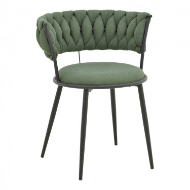 Πολυθρόνα Alkia I ύφασμα σε χακί απόχρωση- πόδι μαύρο μέταλλο 57x58.5x72εκ Υλικό: FABRIC - METAL 029-000382